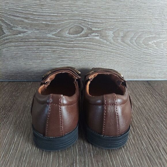 Toddler Boys Smart fit Slip On Brown Dress Shoes size 5.5 Skid Resistant - Picture 5 of 9